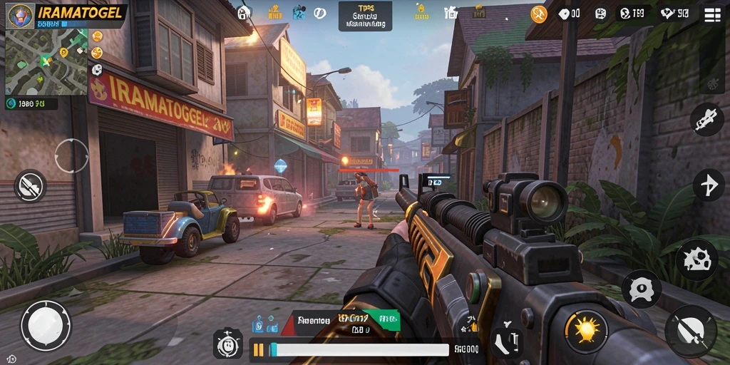 Tampilan gameplay seru di IRAMATOGEL dengan aksi yang menegangkan.