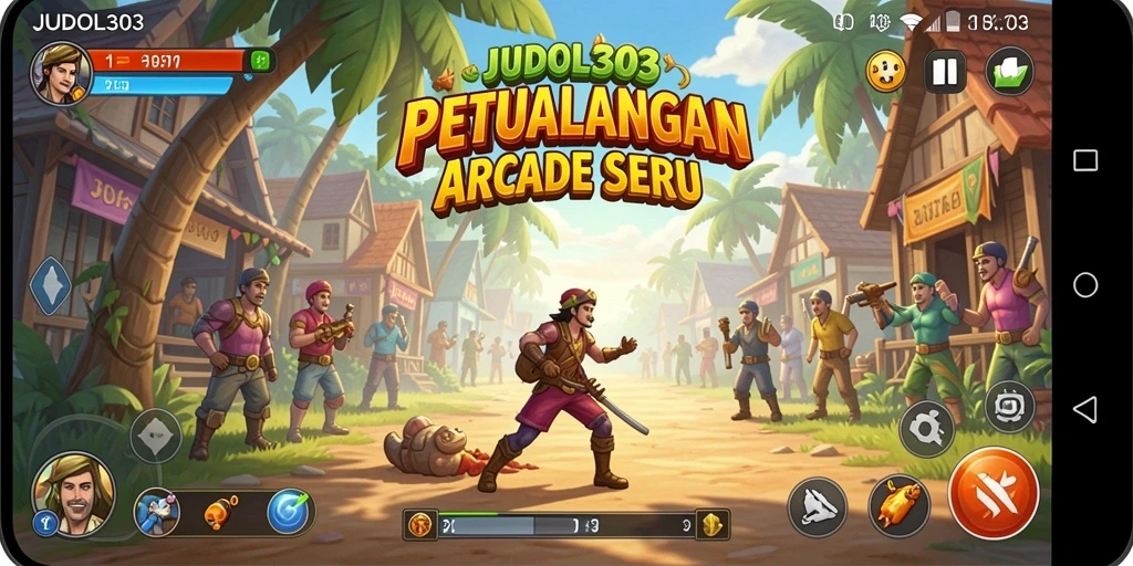 Screenshot utama menampilkan aksi seru gameplay JUDOL303 di dunia arcade.