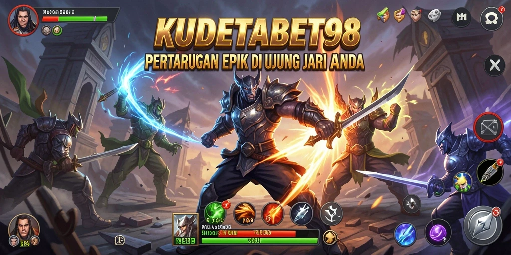 Screenshot gameplay KUDETABET98 menunjukkan aksi pertarungan yang dinamis dan mendebarkan.