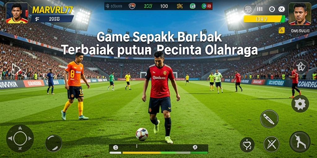 Tampilan permainan sepak bola yang mendebarkan dan penuh aksi.