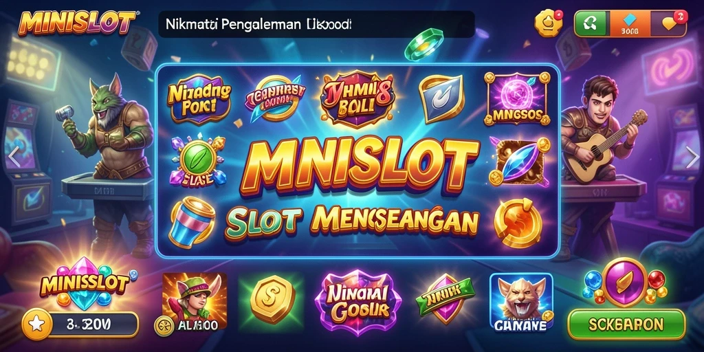 Tampilan gameplay seru MINISLOT dengan berbagai mesin Slot.