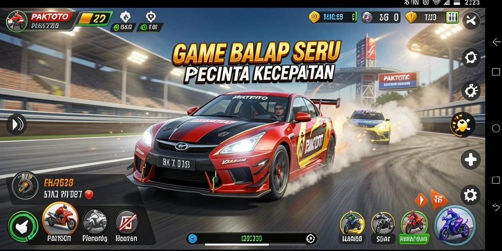 Tangkapan layar PAKTOTO menampilkan aksi balap yang mendebarkan dan grafis menawan.