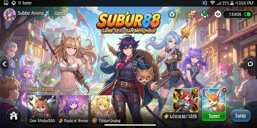 Tampilan gameplay SUBUR88 yang penuh aksi dan karakter Anime.